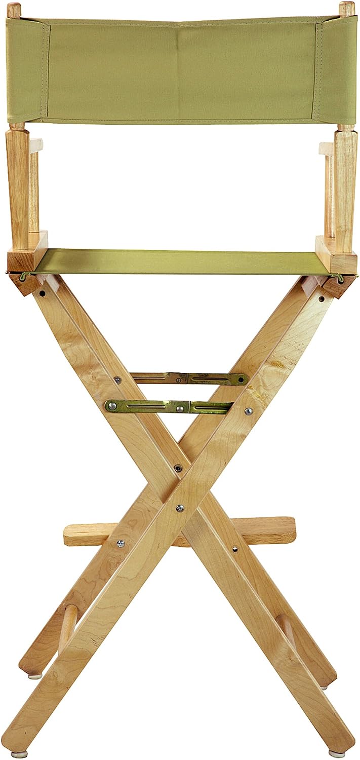 Casual Home 30" Director's Chair Natural Frame-with Olive Canvas, Bar Height