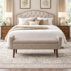 HomePop Fulton 48" Storage Bench - Midtone Gray Fabric