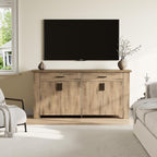 ONBRILL 61 Inch Sideboard Buffet Cabinet with Storage, Buffet Cabinet with 2 Drawers & 4 Doors, Farmhouse Sideboard with Adjustable Shelves, Coffee Bar Cabinets for Living Room, Kitchen, Rustic Brown