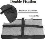 baibu Set of 2 Memory Foam Stool Cushion Rectangular, Dual-Layer Design Saddle Stool Pads Bar Stool Cushions with Four Straps- 2 Pads Only (Gray-Black, 18x9.5x1.5in)