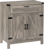VINGLI Modern Farmhouse Sideboard Buffet Cabinet with Drawer, Storage Cabinet with Doors and Adjustable Shelves, Coffee Bar Station for Kitchen, Dining Room and Living Room, Ash Grey