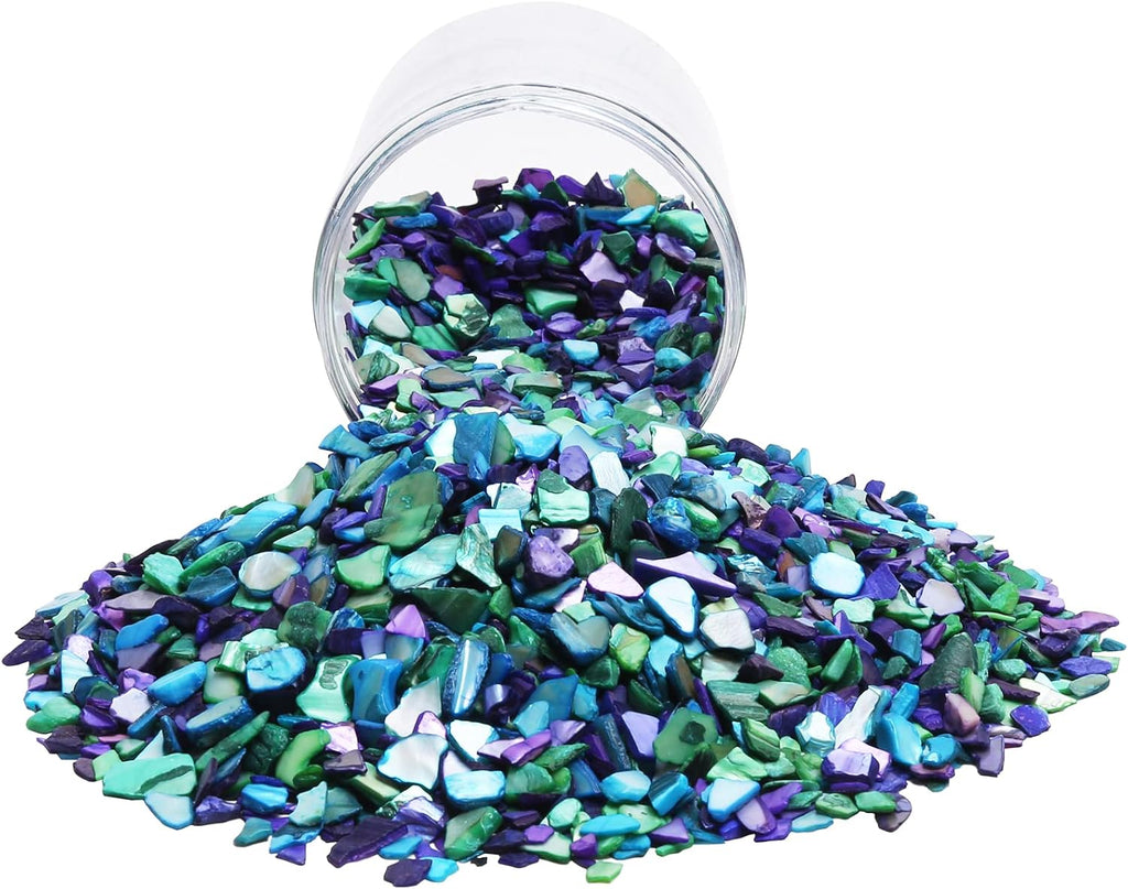 QICQDRAM Crushed Shells for Crafts 2 LBS(32OZ) Small Natural Crushed Shells Bulk, for Crafts DIY Beaching Wedding Decoration Vase Fillers