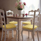 Geetery 4 Pcs Checkered Chair Cushion for Dining 17"x16"x2" Thick Buffalo Plaid Non-Slip Chair Pad with Tie and Removable Cover for Home Outdoor Patio Indoor Seat Cushion (Buffalo Gingham,Yellow)