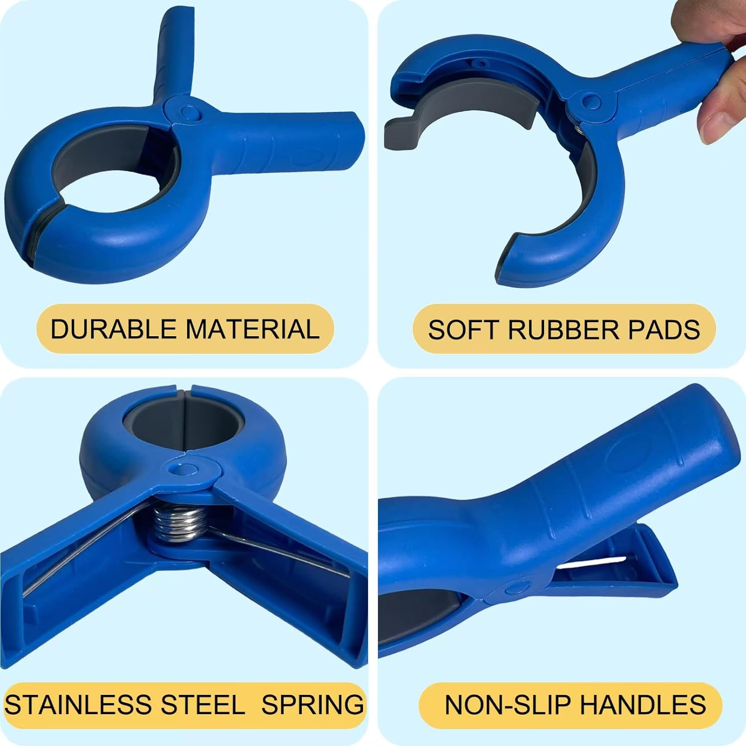 5.1"Jumbo Beach Towel Clips 8 Pcs, Storage Bag Included, Towel Clamps, Plastic Clothes Pegs Hanging Clamps, for Pool Cover/Cruise Chairs, Heavy Duty Clothes Pins Beach Accessories (Jumbo Size - 8 pcs)