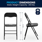 EMMA + OLIVER 5-Piece Multipurpose Folding Card Table and Chairs Set for 4 Players, Padded Top Portable Square Folding Table and Chairs Set, Black