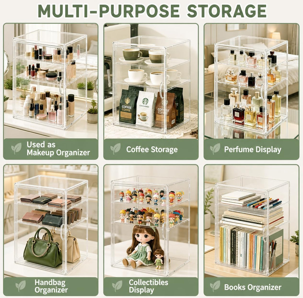 Baby Bottle Storage Organizer for Countertop, Large Clear Bottle Organizer, Baby Bottle Storage Organizer for Bottles, Nipples, Pump Parts, Cabinet, Kitchen Pantry