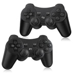 Yinjie 2 Pack Wireless Controller for PS3, Compatible with Playstation 3, with 2 Charging Cables (black)