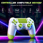 Puiseno Wireless Controller for PS-4, Gamepad with Dual Vibration/Hall Effect Joysticks/Six-axis Gyroscope Sensor/Touchpad, Built-in Speaker & Headphone Jack, Compatible with PS4/Slim/Pro Console/PC(Yellow)