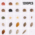 1200 PCS Tiny Seashells & 21 Starfish Mixed 18 Kinds Bulk Beach Small Shells for Home Decor, Beach Theme Party Decor, Fish Tank Aquarium, Sea Shells for Crafting Vase Filler, Beach Candle
