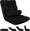 HOPERAN Floor Chair with Back Support, 6-Poistion Adjustable Floor Gaming Chair for Adults, Padded Reclining Floor Chair, Folding Floor Chairs for Meditation, Sleeping, Reading, Gaming, Black