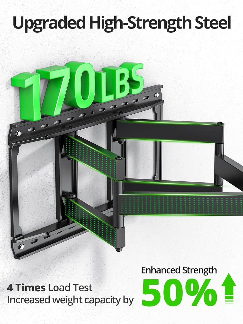 USX MOUNT 85 86 90 98 100 inch Heavy Duty Full Motion TV Wall Mount for 42-100" TVs, TV Mount with Swivel, Tilt & Leveling, Wall Mount Bracket Up to 170lbs, Max VESA 800x600mm