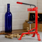 FastRack Portuguese Floor Corker – Wine Bottle Corker with Adjustable Plunger – Works with #7, #8 & #9 Wine Corks – Rolled Steel Construction w/ Molded Grip Handle