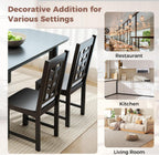 Giantex Wooden Dining Chairs Set of 2, Kitchen Chairs w/Rubber Wood Frame & Leaf-Shaped High Back, Max Load 400 LBS, Farmhouse Armless Dinette Side Chairs for Living Dining Room Restaurant, Black
