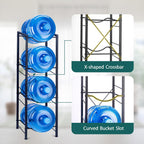 5 Gallon Water Jug Holder, 4-Tier Water Bottle Stand for 5 Gallon Water Dispenser, Water Jug Rack for Kitchen Living Room, Office
