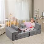 Modular Kids Play Couch, Toddler Sectional Sofa, Versatile Child Furniture for Playroom Bedroom, Convertible Foam and Floor Cushion for Boys and Girls
