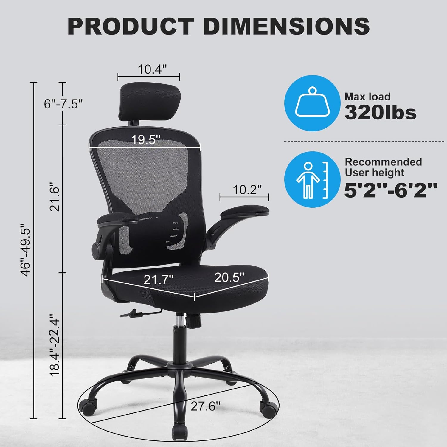 Ergonomic Office Desk Chair 2Pack- Mesh Home Office Desk Chairs with Lumbar Support & 3D Adjustable Armrests,Executive Rolling Chair(2Pack Office Chair)