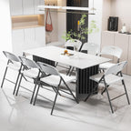 VINGLI Folding Chairs, Plastic Foldable Chair, Capacity up to 350 lbs, Portable Seating for Indoor Outdoor Events Parties Camping Work School Commercail (12, White)