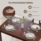 NAFORT 5 Piece Dining Table Set for 4, Farmhouse Solid Wood Kitchen Table Chairs Set of 4, Mid-Century Modern Dinette Set w/Upholstered Dining Chairs, 4 Seat Dining Room Table for Kitchen,Office