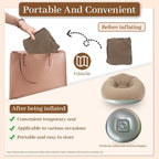 Inflatable Bean Bag Chairs for Adults with Electric Air Pump, Floding Portable Blow Up Couch, Inflatable Lazy Sofa for Outdoor, Movie Nights, Camping and Room (2pcs-Brown)