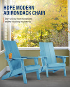 Adirondack Chair with Cup Holder: Folding Adirondack Chairs Set of 4 Plastic HDPE Material Furniture - Modern Composite Fire Pit Chairs Foldable for Outdoor/Backyard/Garden/Lawn/Deck/Porch