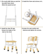 Brelley Kids Chairs (2pcs) Height Adjustable Toddler Chairs for Table, for Indoor & Outdoor Use Classroom/Daycare/Home for Ages 3-8, 180lbs High Bearing Toddler Chair, CPC & CE Approved- Beige