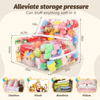 25-inch Clear Bean Bag Chair Cover (No Filler) for Stuffed Animal Storage, 3 Hidden Zippers Toy Organizer, Transparent Material, Plush Storage Toys DIY