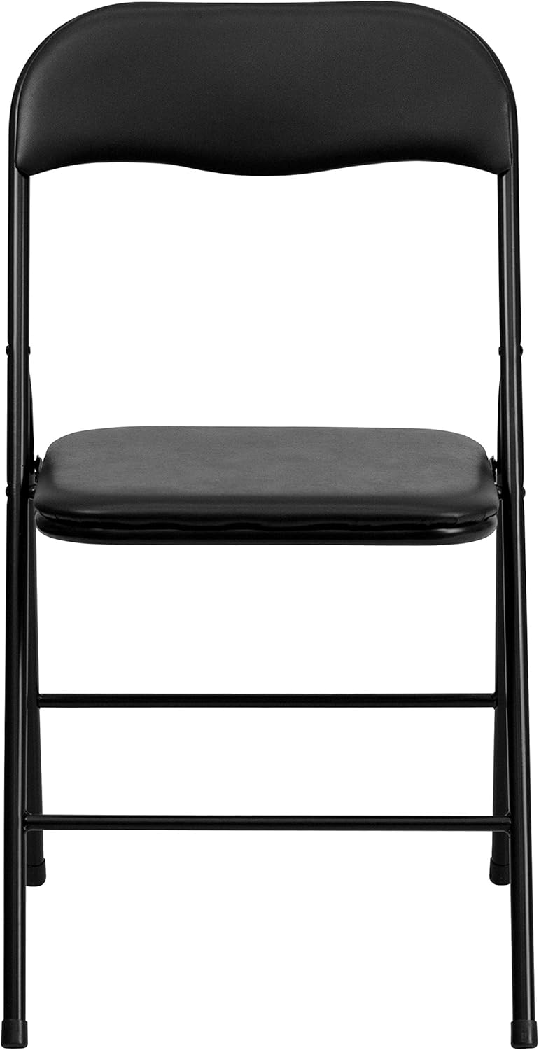 Flash Furniture Madison 5-Piece Folding Card Table and Chairs Set, Portable Event Table and Chairs Set, Black