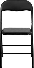 EMMA + OLIVER 5-Piece Multipurpose Folding Card Table and Chairs Set for 4 Players, Padded Top Portable Square Folding Table and Chairs Set, Black