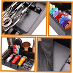 Stylist Tool Box Organizer,Clipper Professional Station Salon Clippers Portable Notches with Scissors Storage Case Organizer Tray Tools Hair for Barber Keeper Trimmer Holder Haircut Razor (Black)