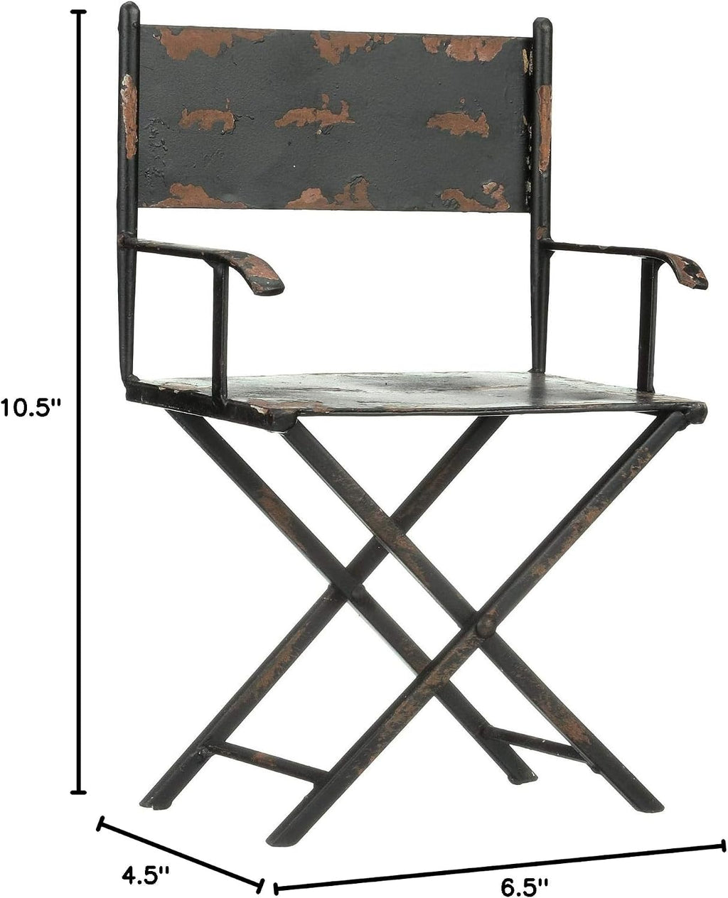 Design Toscano Hollywood Movie Director's Chair Home Theater Decor Statue, 10 Inch, Metalware, Rust