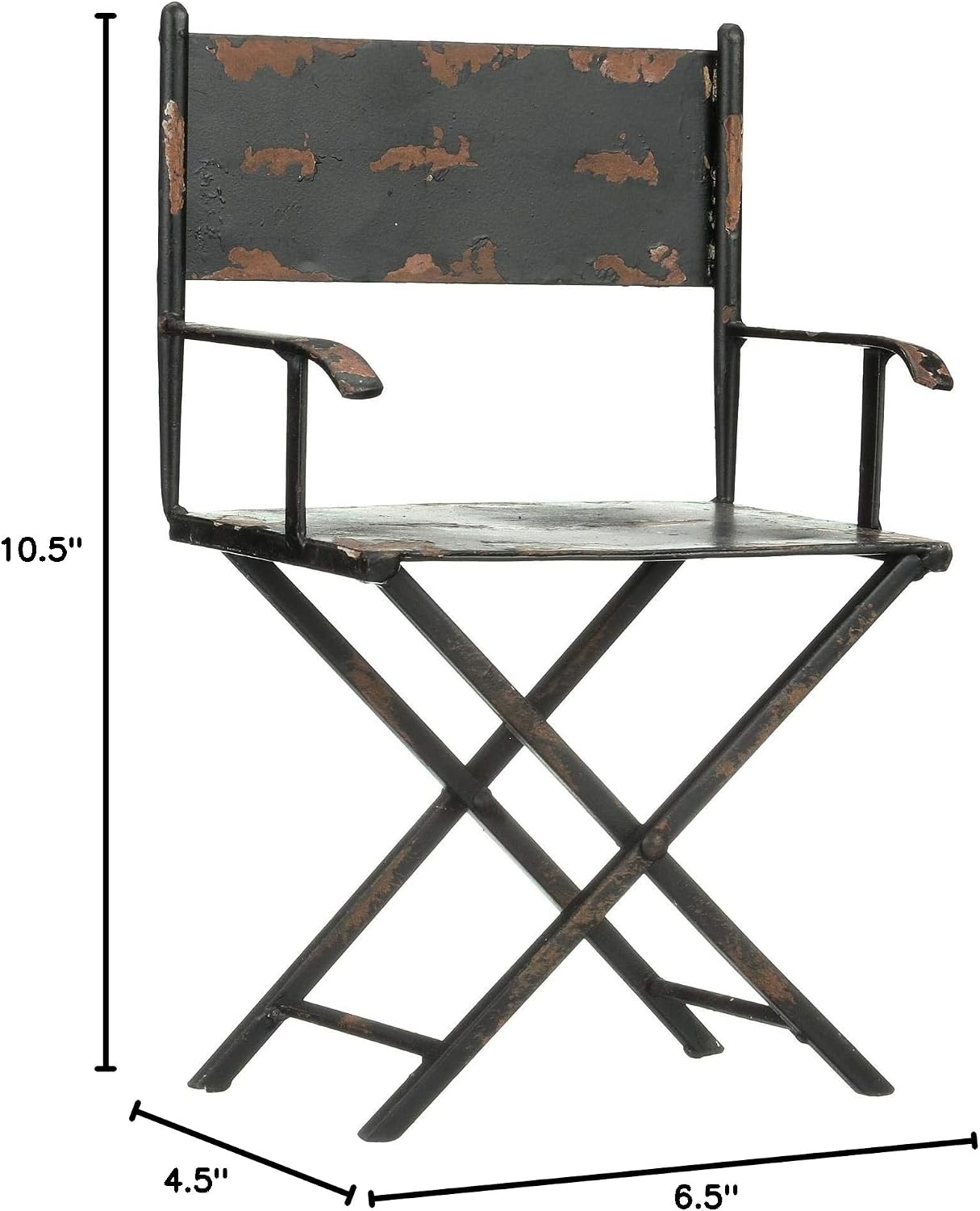 Design Toscano Hollywood Movie Director's Chair Home Theater Decor Statue, 10 Inch, Metalware, Rust