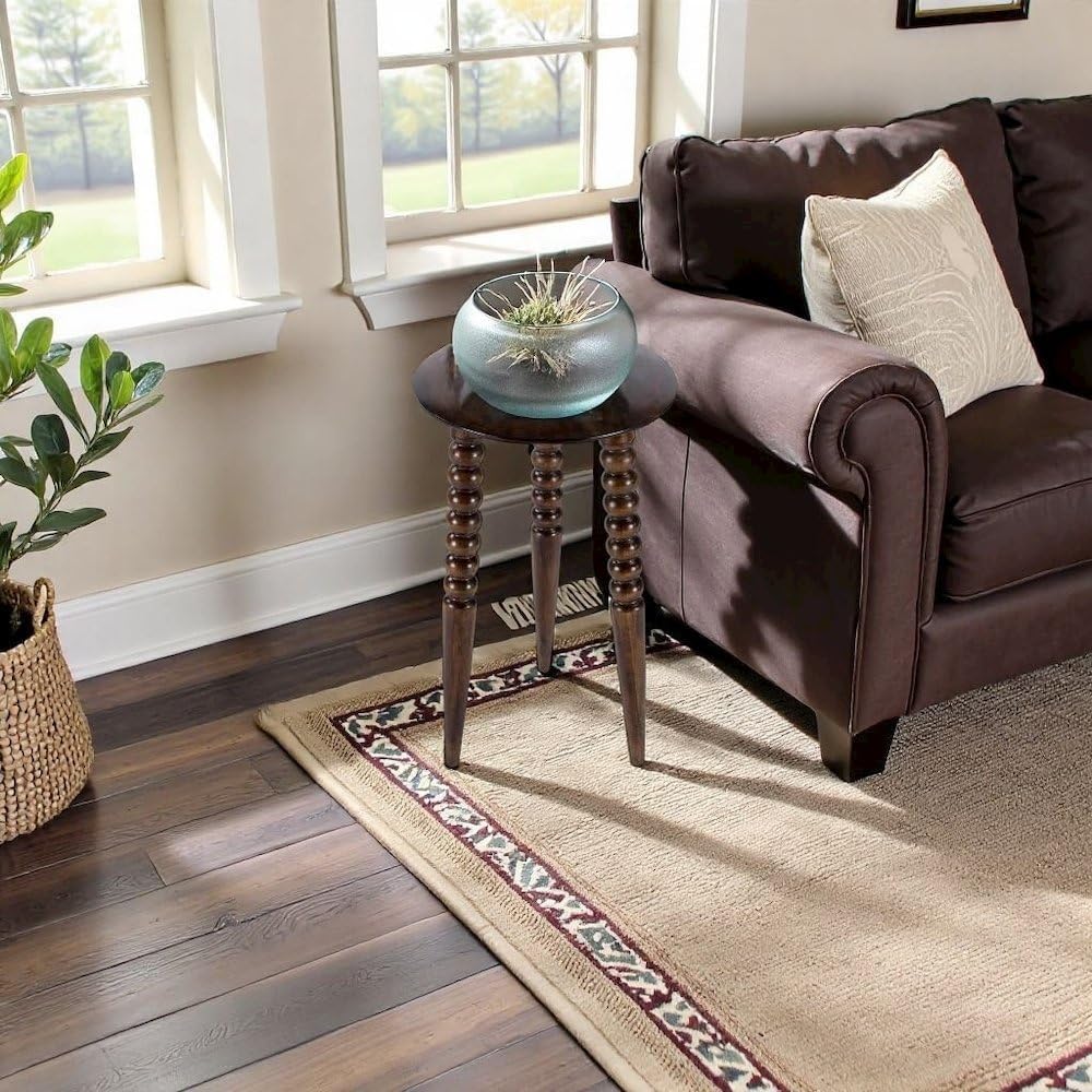 Starlight Canyon Home Round Side Table – Small Circle Compact Accent Side Table in Mango Wood for Living Room or Bedroom