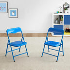 Heritage Kids Padded Folding Chair for Kids, Set of 2, Blue, Ages 3+