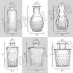 Mini Glass Bud Vases - Set of 6 Small Vases for Flowers, Perfect for Centerpieces,Flower Vases for Centerpieces., Clear