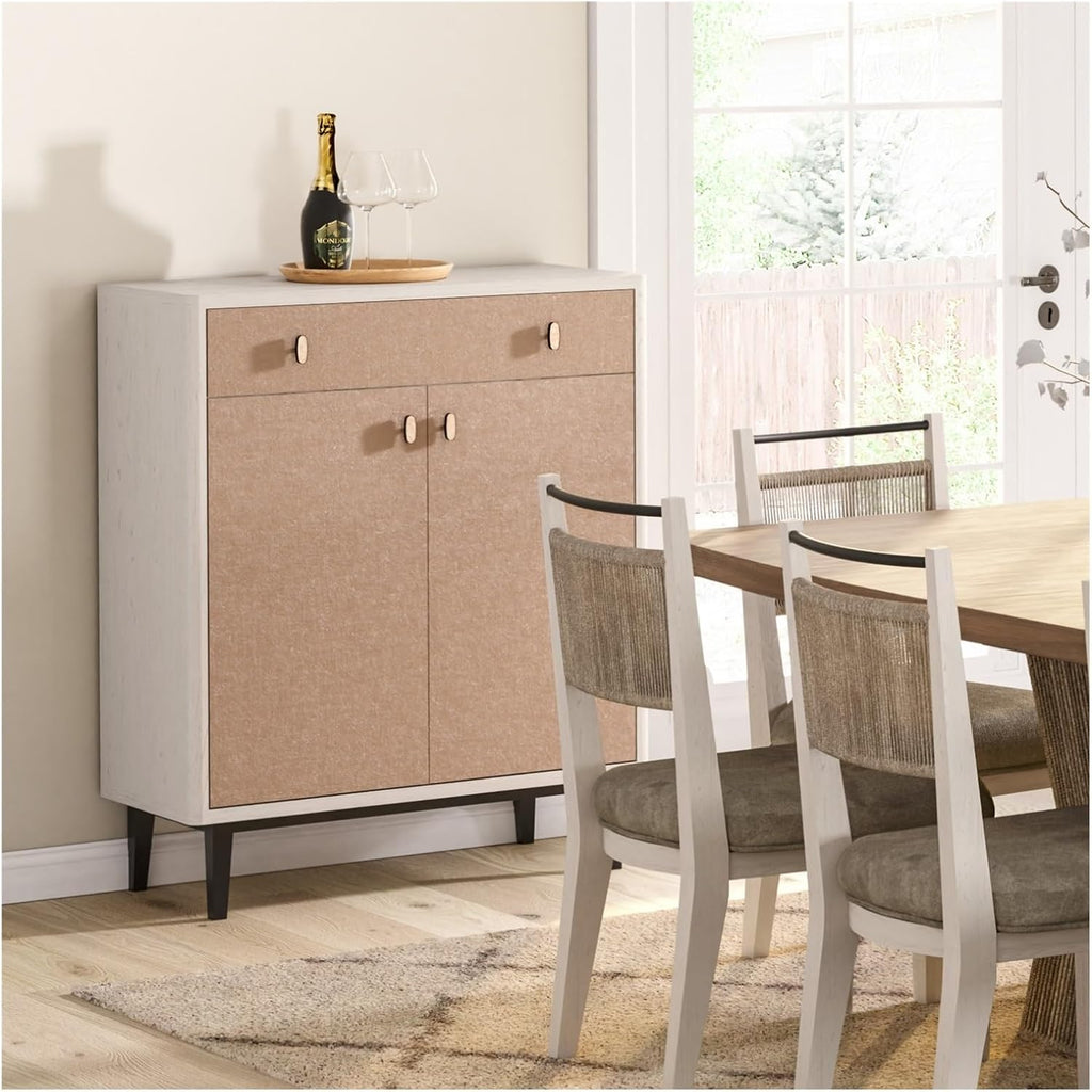 Light Luxury Style Large Storage Cabinet, Two Cabinet Doors, Dual Color Matching,for Kitchen