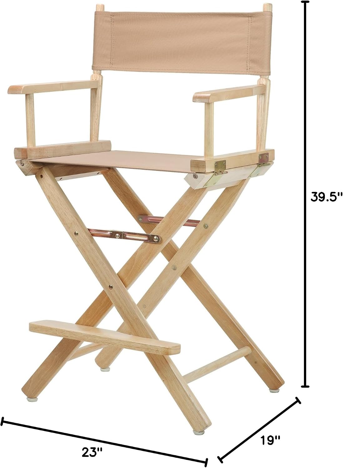 Casual Home 24" Director's Chair Natural Frame with Tan Canvas, Counter Height