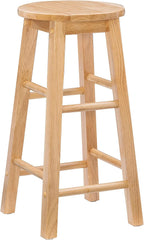 Linon Natural Barstool with Round Seat, 24-Inch