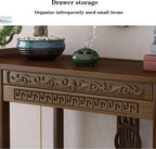 Solid Wood Meditation Table with Storage, Standing Prayer Table, Personal Buddhist Altar and Offering Cabinet