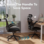 Ollega Ergonomic Office Chair with Memory Foam Seat, Computer Desk Chair | 3.5" Memory Foam Cushion, 3D Adjustable Headrest, Lumbar Support, Flip-Up Armrests, Breathable Mesh, 330LBS Weight Capacity