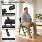 6 Pack Folding Chairs, Fabric Folding Dining Chair Set with Padded Cushion and Back, Indoor Outdoor Folding Chair Set for Home Office Parties Events Wedding