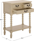 SAFAVIEH Furniture - Athena 3-Drawer Console Table - Sand - Solid Wood - Farmhouse Classic Design - Ideal for Entryway, Living Room, Hallway, 23.5" W x 13" D x 29.5" H (CNS5703E)