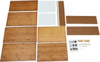 Small Bamboo Kitchen Pantry Sideboard, 3Tiers Freestanding Countertop Storage Cabinet with 2 Acrylic Doors Black Storage Shelf, Sliding Pantry Cabinet for Home Bar, Coffee Bar (Tea-Colored)
