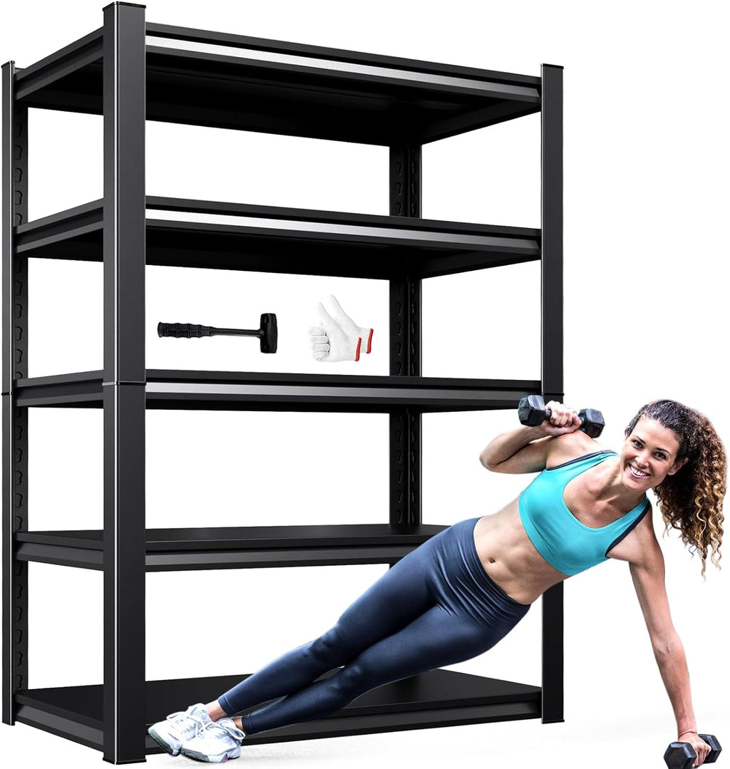 Heavy Duty Metal Garage Shelving Unit, 71.2" H x 35.4" W x 16" D, 5-Tier Adjustable Storage Shelves for Garage Storage, Standing Shelf Unit & Shelves Organizer for Home, Warehouse, Workshop