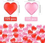 TUPARKA 210 Pcs Acrylic Hearts Red and Pink Acrylic Hearts Ornaments for Table Decoration/Vase Fillers/Home Decoration in Valentines or Wedding Day