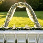 Eucalyptus Garland 4 Pack, Artificial Greenery | Faux silver dollar eucalyptus for small wedding tables, mantels and showers; flexible, reusable and easy to arrange