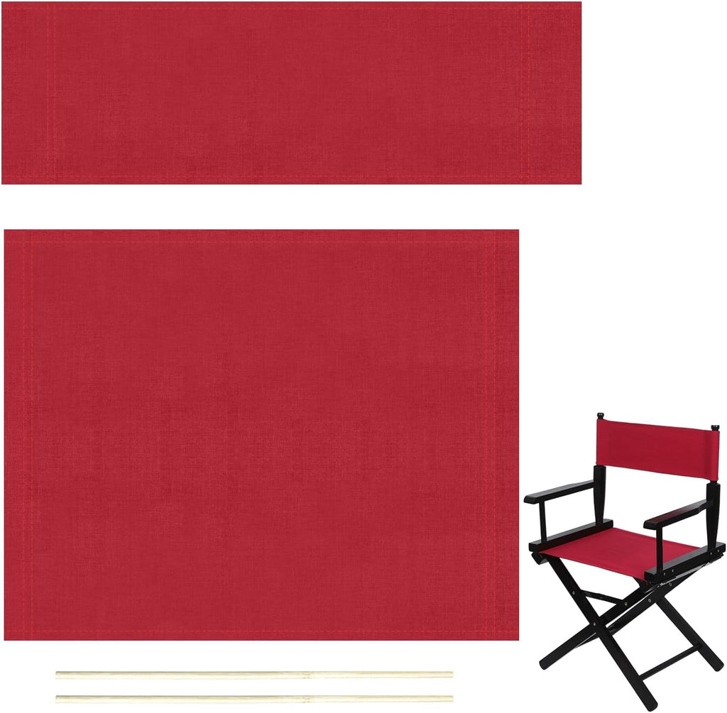 Director Chair Replacement Canvas, Directors Chair Replacement Covers For Beach Chairs, White Black Red Rainbow Canvas Seat Stool Protector For Home Director (Red)