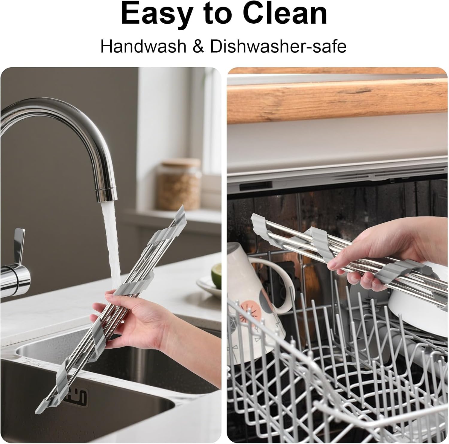 Corner Sink Caddy Triangle Dish Drying Rack for Sink Corner, Sponge Holder Roll Up Dish Drying Rack Over The Sink, Stainless Steel Kitchen Sink Organizer Drainer Mat Sponge Caddy for Counter Storage