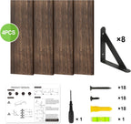 Fixwal Floating Shelves for Wall, Wood Wall Mounted Shelves for Bedroom, Bathroom, Living Room, Kitchen Storage and Decor(Brown, Set of 4, 16.5 Inch)