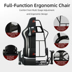 Fabric Gaming Chair, Skin-Friendly and Breathable, Manufactured by A Reputable Manufacturer, Safe and Stable, Specially Designed for Gaming.with Footrest Mg(1005-Gray)