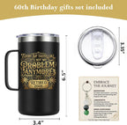 CHICKOR Retirement Gift for Woman Men 2026 + Natural stone Keychain – Every Sip Tastes Like It's Not My Problem Anymore – Funny Retirement Gifts Coworker Teacher Nurse – Travel Mug with Handle 24 oz